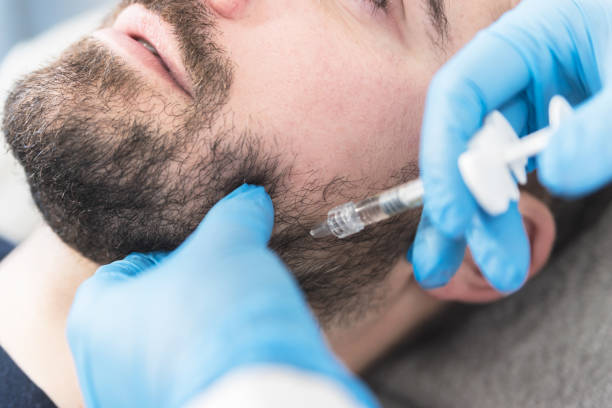 Man Jawline Injectable During Procedure