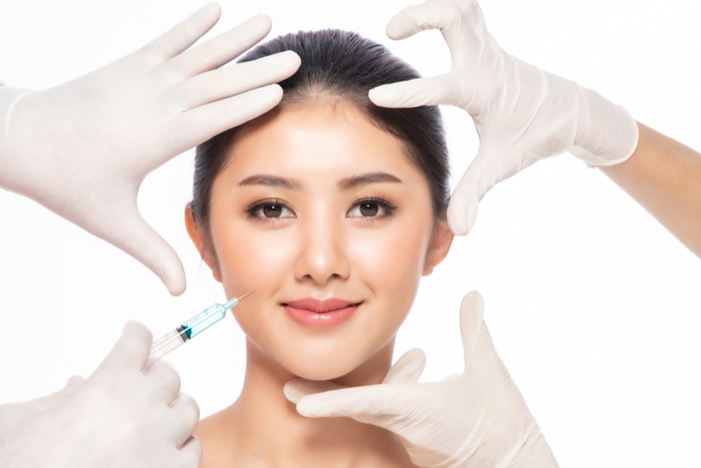 Beautiful Woman Gets Injection In Her Lower Cheek Face