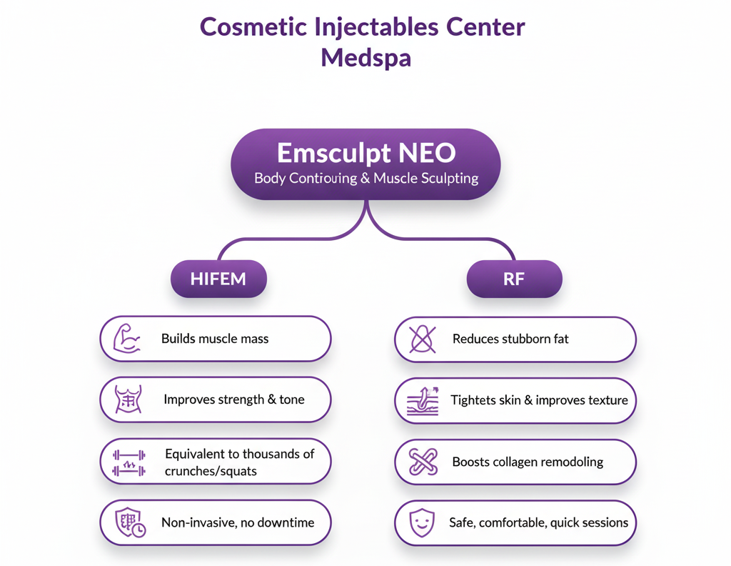 Emsculpt NEO HIFEM RF Benefits | Cosmetic Injectables Center Medspa | Sherman Oaks, Los Angeles, CA